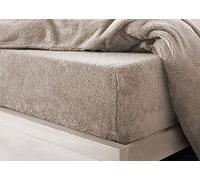 Bella Nights Teddy Fitted Sheet - Extra Deep 30cm Bed Sheet - Soft Cosy & Warm Teddy Bear Fleece Fitted Sheet - Winter Bedding - Snug Fit Mattress Cover (Beige, Double)