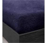 Bella Nights Teddy Fitted Sheet - Extra Deep 30cm Bed Sheet - Soft Cosy & Warm Teddy Bear Fleece Fitted Sheet - Winter Bedding - Snug Fit Mattress Cover (Navy, Super King)