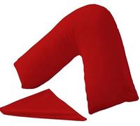 Bella Nights V-Shaped Polycotton Pillowcase - Nursing, Pregnancy & Maternity Orthopaedic Support Pillow Case -Breathable Soft & Durable V Shape Pillow Cover (Red)
