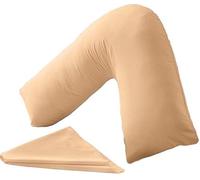 Bella Nights V-Shaped Polycotton Pillowcase - Nursing, Pregnancy & Maternity Orthopaedic Support Pillow Case -Breathable Soft & Durable V Shape Pillow Cover (Latte)