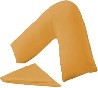 Bella Nights V-Shaped Polycotton Pillowcase - Nursing, Pregnancy & Maternity Orthopaedic Support Pillow Case -Breathable Soft & Durable V Shape Pillow Cover (Mustard)