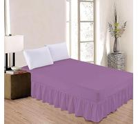 Bella Nights Valance Sheet Percale Polycotton Extra Deep Frilled Valance Fitted Bed Sheet (Lilac, Double)