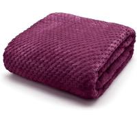 Bella Nights Waffle Luxury Flannel Fleece Throw Blanket - Waffle Teddy Soft Bed Blanket for Sofa & Couch - All Seasons Cozy Throw Blanket (Plum)