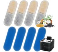 BELLA & PAL 4 Pack Cat Water Fountain Replacement Filters, 5-Stage Filtration System for 4.2L Wireless Pet Water Fountain Filter, 2 Months Set of Replacement Filters