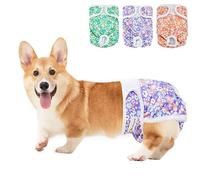 BELLA & PAL Dog Nappies Female, Reusable Dog Period Pants in Season, Washable Dog Diapers Sanitary Wraps Panties for Medium Dogs, Incontinence Super Absorbent Dog Heat Pants, 3 Packs, L