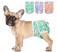 BELLA & PAL Dog Nappies Female, Reusable Dog Period Pants in Season, Washable Dog Diapers Sanitary Wraps Panties for Small Dogs, Incontinence Super Absorbent Dog Heat Pants, 3 Packs, S
