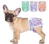 BELLA & PAL Dog Nappies Female, Reusable Dog Period Pants in Season, Washable Dog Diapers Sanitary Wraps Panties for Small Dogs, Incontinence Super Absorbent Dog Heat Pants, 3 Packs, XS