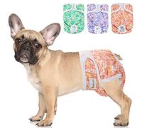BELLA & PAL Dog Nappies Female, Reusable Dog Period Pants in Season, Washable Dog Diapers Sanitary Wraps Panties for Small Medium Dogs, Incontinence Super Absorbent Dog Heat Pants, 3 Packs, M