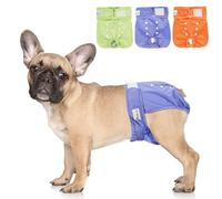 BELLA & PAL Dog Nappies Female with Buttons, Reusable Dog Period Pants in Season, Washable Dog Nappy for Small Dogs, Super Absorbent Dog Heat Pants, Puppy Diapers, 3 Pack, XS