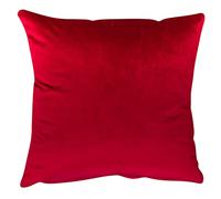 Bella Plain Velvet Cushion Cover. Bright Cherry Red Supersoft Velvet Chenille. Modern and On-trend Home Accessory. 17x17" Square Cover Only