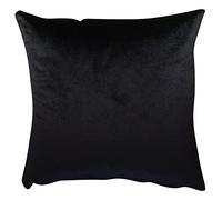 Bella Plain Velvet Cushion Cover. Deep Black Supersoft Velvet Chenille. Modern and On-trend Home Accessory. 17x17" Square Cover Only