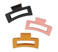 Bella Rectangle Claw Clip Non Slip Hair Styling Accessory, Standard Acrylic Champagne Matte - PACK OF 3