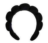 Bella Sleep + Spa Skincare Ultra Soft Plush Non-Slip Spa Headband, One Size, Black