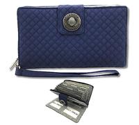 Bella Taylor Cash System Wallet for Envelope Budgeting - RFID Protected - Cash Stuffing Wallet with Detachable Wristlet, Navy, Vintage