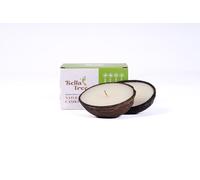Bella Tree Coconut Bowl Candle- Toasted Coconut and Vanilla Scented- Plastic Free- Set of 2