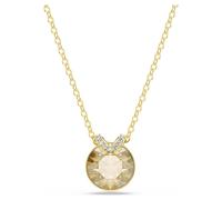 Bella V pendant, Round cut, Gold tone, 18K gold finish