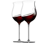 Bella Vino Extra Large Crystal Wine Glasses with Stem - Elegant Wide Rim Stemware Giant Red Patented Stemmed Long for Unique Modern Glass Gifts, Set of 2-32oz., (bv2004)