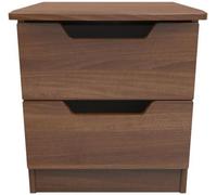 Bella Walnut Effect 2 Drawer Bedside Cabinet