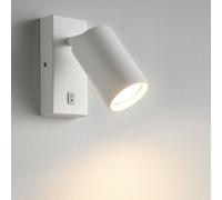 'Bella' White GU10 Wall Light With On/Off Switch and Adjustable Head CGC Lighting White One Size