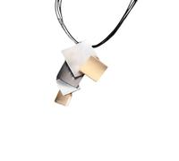 Bella women's necklace, silver and gold coloured with wax leather cord, a waterfall of falling squares creating a stunning statement necklace for women. by Graci8.