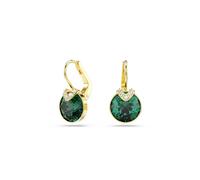 Bella Yellow Gold Coloured Green Crystal Drop Earrings