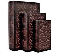 Bellaa 28175 Decorative Book Box Vintage Irish Celtic Knot Hidden Secret Storage Jewelry Keepsake Gift Set of 3