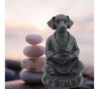 Bellaa 29608 Meditating Dog Statue Cute Zen Buddha Yoga Pose Monk Namaste Mindfulness Tranquility Peacefulness Indoor Living Room Decor Outdoor Fairy Garden Sculpture Gnome Figurine