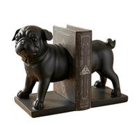 Bellaa Decorative Bookends Dog Boston Pug Bulldog Mascot Pet Animal Vintage Rustic Modern Cute Book Ends Boho Farmhouse Home Decor Office Books Shelves Stoppers Holder Unique Heavy Duty Non Skid