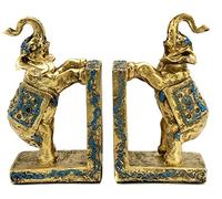 Bellaa's Elephant Bookends 8" Tall Good luck Feng Shui Trunk up