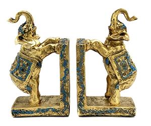 Bellaa's Elephant Bookends 8" Tall Good luck Feng Shui Trunk up