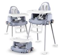 BellaBaby 3-in-1 High Chair, Convertible & Ultra Compact High Chair, Light Weight Portable Highchair, Racing Look
