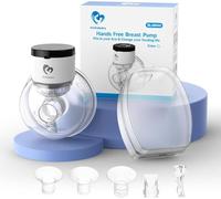 Bellababy Wearable Breast Pump, Portable Wireless Wearable Breast Pump with Touchscreen LCD Display 4 Modes & 6 Levels, (Extra Insert Size:17mm,19mm,21mm)