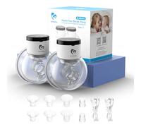 Bellababy Wearable Breast Pump, Portable Wireless Wearable Breast Pump with Touchscreen LCD Display 4 Modes & 6 Levels, (Extra Insert Size:17mm,19mm,21mm)