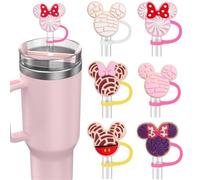 BellaBlend 6-Piece Straw Covers for Stanley Cup Tumbler 30 oz / 40 oz Leak Proof Straw Toppers 10mm Silicone Cute Straw Stopper Caps for Stanley Cup Accessories