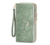 BellaBlend Geldbörse für Frauen Clutch Double Zip Credit Card Holder Leather Ladies Wallet Large Capacity