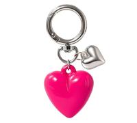 BellaBlend Niedlicher Heart Keychain for Women, Silver Double Heart Key Ring with Charm, Unisex Keychain for Backpack, Car, Handbag
