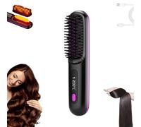 Bellabrush Pro,Bellabrush Pro Hair Brush,heated Hair Brush,Adjustable Temperature Anti-Scald,cordless Hair Straightener Brush,Portable Brush Straightener for Women,for All Hair Types-A
