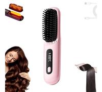 Bellabrush Pro,Bellabrush Pro Hair Brush,heated Hair Brush,Adjustable Temperature Anti-Scald,cordless Hair Straightener Brush,Portable Brush Straightener for Women,for All Hair Types-C