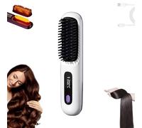 Bellabrush Pro,Bellabrush Pro Hair Brush,heated Hair Brush,Adjustable Temperature Anti-Scald,cordless Hair Straightener Brush,Portable Brush Straightener for Women,for All Hair Types-B