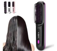 Bellabrush Pro Brush, Cordless Hair Straightener Comb, Heated Hair Brush, Lonic Portable, Even Heating, 3 Temperature Settings, Long Battery Life, Suitable for All Hair Types (Black)