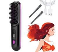 Bellabrush Pro Hair Brush, Go Brush Pro, Bella Pro Brush for Hair, Bella Brush Pro Hair Straightener Brush, Portable Straightener Brush - Gobrush Pro (Black)