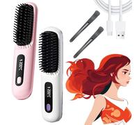 Bellabrush Pro Hair Brush, Go Brush Pro, Bella Pro Brush for Hair, Bella Brush Pro Hair Straightener Brush, Portable Straightener Brush - Gobrush Pro (2pcs-c)