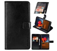 BellaCase CAT S75 Premium Leather Wallet Case [Card Slots] [Kickstand] [Magnetic Buckle] Flip Folio Cover for CAT S75 Smartphone(Black)