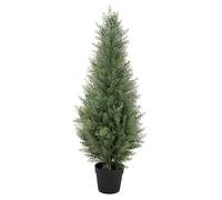 Bellacat 3ft(90cm) UV Resistant Artificial Topiary Trees Outdoor, 35in Faux Cedar Tree with Full & Realistic Leaves, Fake Cypress Tree for Front Door Proch Patio Deck Balcony Yard Decor