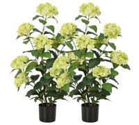 Bellacat 3ft(94cm) Faux Hydrangea Tree with Green Flowers, 36in Artificial Hydrangea Plant with Lifelike Leaves, Fake Hydrangea Bush for Porch Patio Living Room Indoor & Outdoor Decor, 2Pack