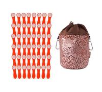 bellaCott Clothes Pegs with Stainless Steel Compression Springs and Soft Touch Orange White and 1 bellaCott Clothes Peg Bag Leopard Brown
