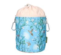 bellaCott Portable Clothes peg Bag Hummingbird - Ø18 x 31 cm, 100% Cotton, with Drawstring & carabiners, Storage Bag with Bird Motif for Household, Garden & Camping