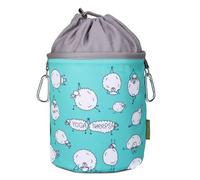 bellaCott Portable Clothes peg Bag Yogaschafe - Ø18 x 31 cm, 100% Cotton, with Drawstring & carabiners, Storage Bag with Sheep Motif for Household, Garden & Camping