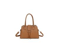 BellaElan PU Leather Triple Compartment Handbag with a metal D-ring Ornament and an Extra Long Strap Fontanella Fashion Light Brown One Size
