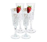 BELLAFORTE - Shatterproof Tritan Plastic Champagne Flute, 6oz, Myrtle Beach Plastic Champagne Glasses Set of 4 - Dishwasher Safe Glassware for Indoor and Outdoor Use, BPA Free - Clear